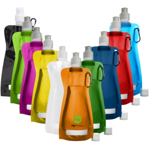Bedruckte Trinkflasche faltbar aus BPA-freiem, zusammenfaltbare flasche 